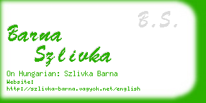 barna szlivka business card